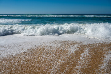 View on Plage de Horizon, Plage de l'ocean near Le Phare du Cap Ferret and Duna du Pilat, Cap...