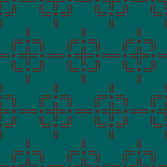 Abstract geometric seamless pattern. Green background Graphic design print. For fabric web page surface textures wrapping paper Vector illustration