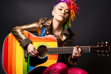 Obraz premium Support LGBTQ in music rights embrace diversity.