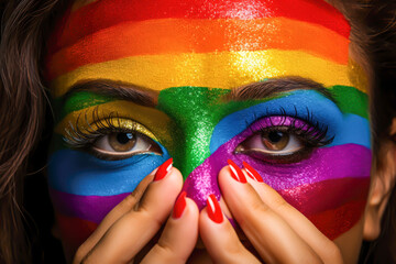 Support LGBTQ in portrait rights embrace diversity. soc384