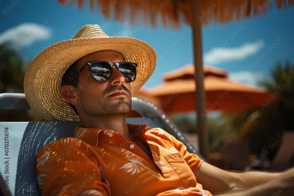 Poster a person sunbathing without sunscreen, indicating the potential danger of skin damage from uv rays. 