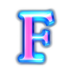 Pink symbol glowing around the edges. letter f