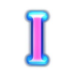 Pink symbol glowing around the edges. letter i