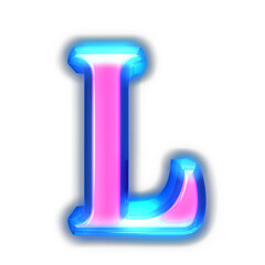 Pink symbol glowing around the edges. letter l