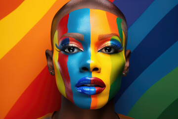 Fototapeta na wymiar Support LGBTQ in art portrait rights embrace diversity.
