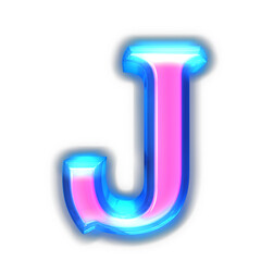 Pink symbol glowing around the edges. letter j