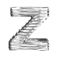 Silver symbol with ribbed horizontal. letter z