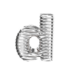 Silver symbol with ribbed horizontal. letter d