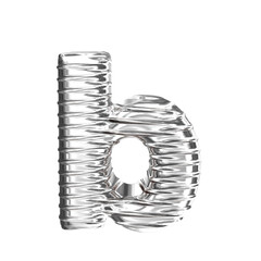 Silver symbol with ribbed horizontal. letter b