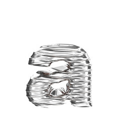 Silver symbol with ribbed horizontal. letter a