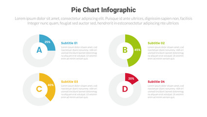 piechart or pie chart diagram infographics template diagram with percentage outline piechart progress 4 point with design for slide presentation