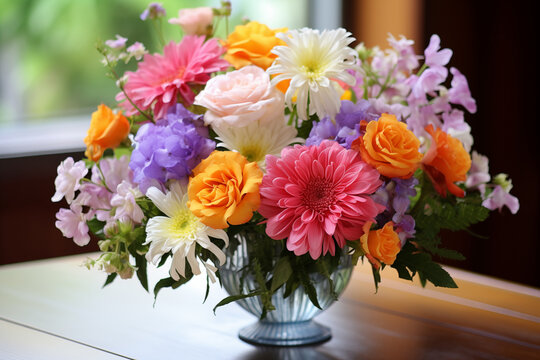 bouquet with flowers in vase floral arrangement