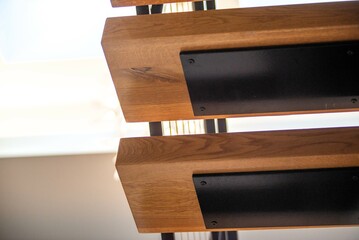 indoor stair and railing details close up