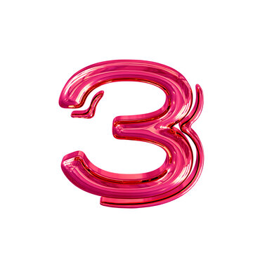 Pink symbol. number 3