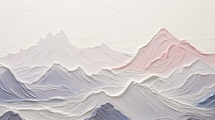 Abstract mountain acrylic brushstroke painting.