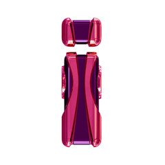 Fototapeta premium Black symbol with pink vertical straps. letter i