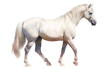 A mare with a sleek, muscular build, image that looks painted.