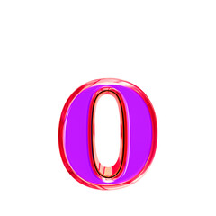 Purple symbol in a pink frame. letter o