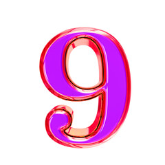 Purple symbol in a pink frame. number 9