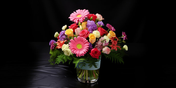bouquet with flowers in vase floral arrangement