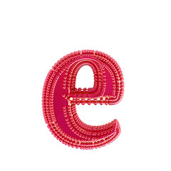 Small spheres on the pink symbol. letter e