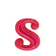 Small spheres on the pink symbol. letter s