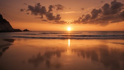 Fototapeta na wymiar Sunset at a beach