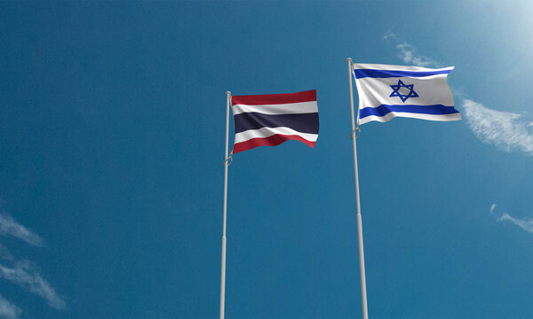 Thailand Israel Flag Country International Together War Conflict Military Soldier Politic Government Jerusalem Gaza City Palestine Agreement Diplomacy Freedom Friendship Middle East Labor Employment 