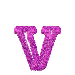 Symbol made of purple dollar signs. letter v