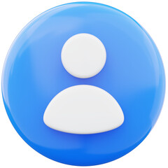 User profile symbol 3d illustration on transparent background