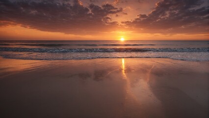 Naklejka na ściany i meble Sunset at a beach