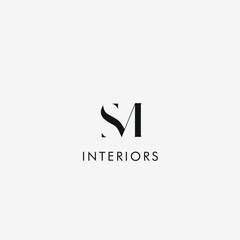 SM letter interiors logo design.