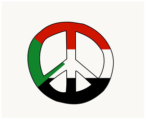 Sudan Peace Flag Symbol Emblem Africa country Abstract Vector illustration Design