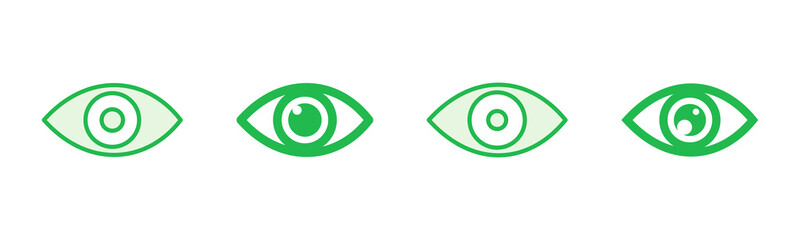 Eye icon set. Eye vector icon. Look and Vision icon.