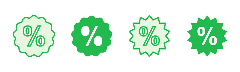 Discount icon set. Discount tag icon.