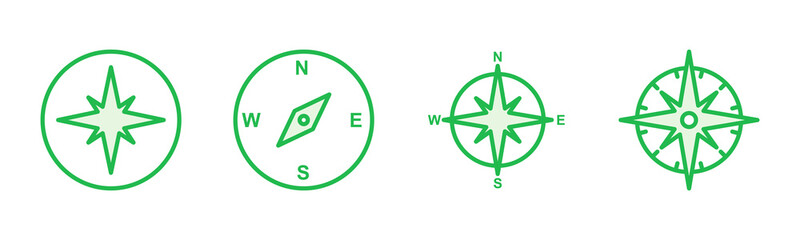 Compass icon set. arrow compass icon vector