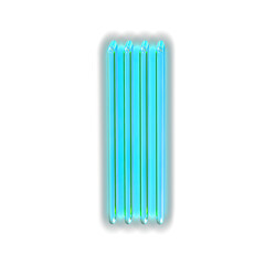 Turquoise luminous symbol. letter i