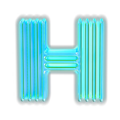Turquoise luminous symbol. letter h
