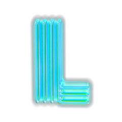 Turquoise luminous symbol. letter l