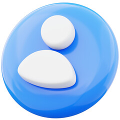 User profile symbol 3d illustration on transparent background