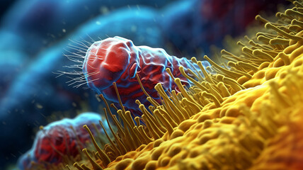 salmonella bacteria under microscope. generative ai