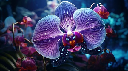 The intricate details of an Aurora Orchid in realistic