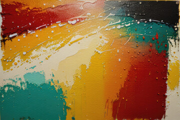 Detailed view of a vibrant and textured abstract painting, featuring bold oil brushstrokes and palette knife techniques on canvas - An artistic backdrop illustration