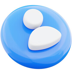 User profile symbol 3d illustration on transparent background