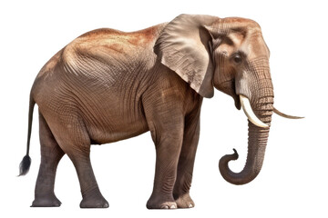 a bull African elephant side-view isolated on transparent background.