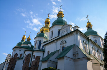 
Crosses and domes of the Saint Sophia's Cathedral dating back to the 11th century is an outstanding architectural monument of Kyiv, Ukraine