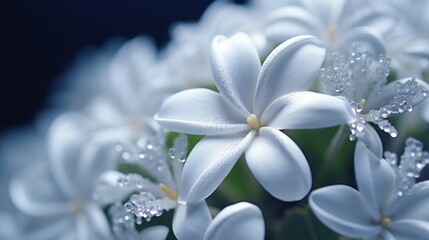 A close-up of a single perfect Stardust Stephanotis flower, its delicate petals and intricate...