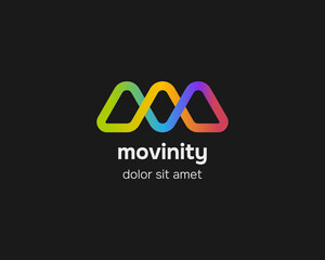 Creative colorful modern initial letter m infinity logo gradient