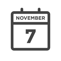 November 7 Calendar Day or Calender Date for Deadlines or Appointment