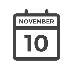November 10 Calendar Day or Calender Date for Deadlines or Appointment